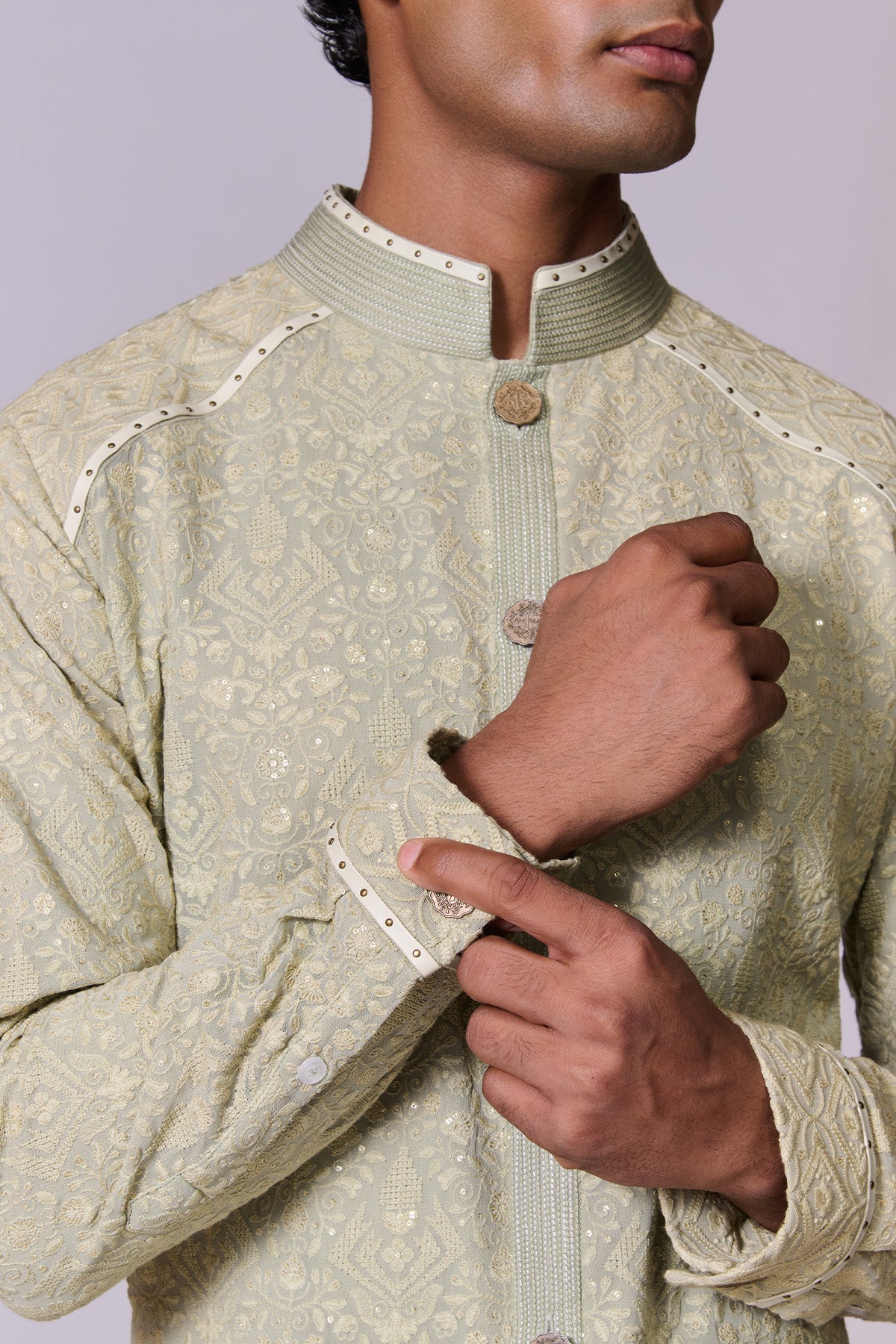 Mint Embroidered Kurta Set