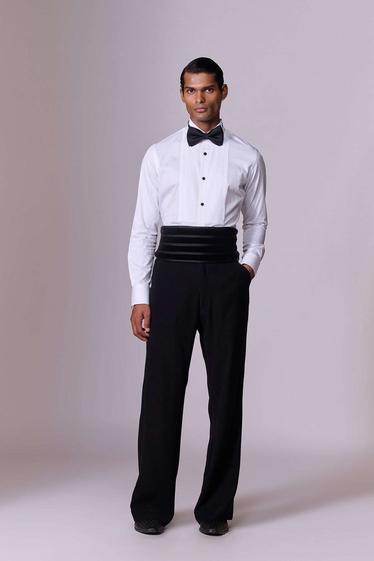 Navy Swarovski Embroidered Tuxedo Set