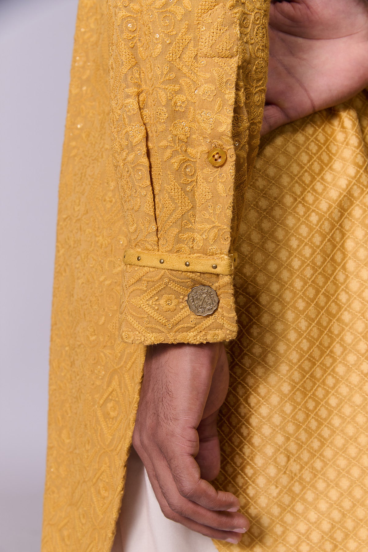 Tribe Yellow Embroidered Kurta Set