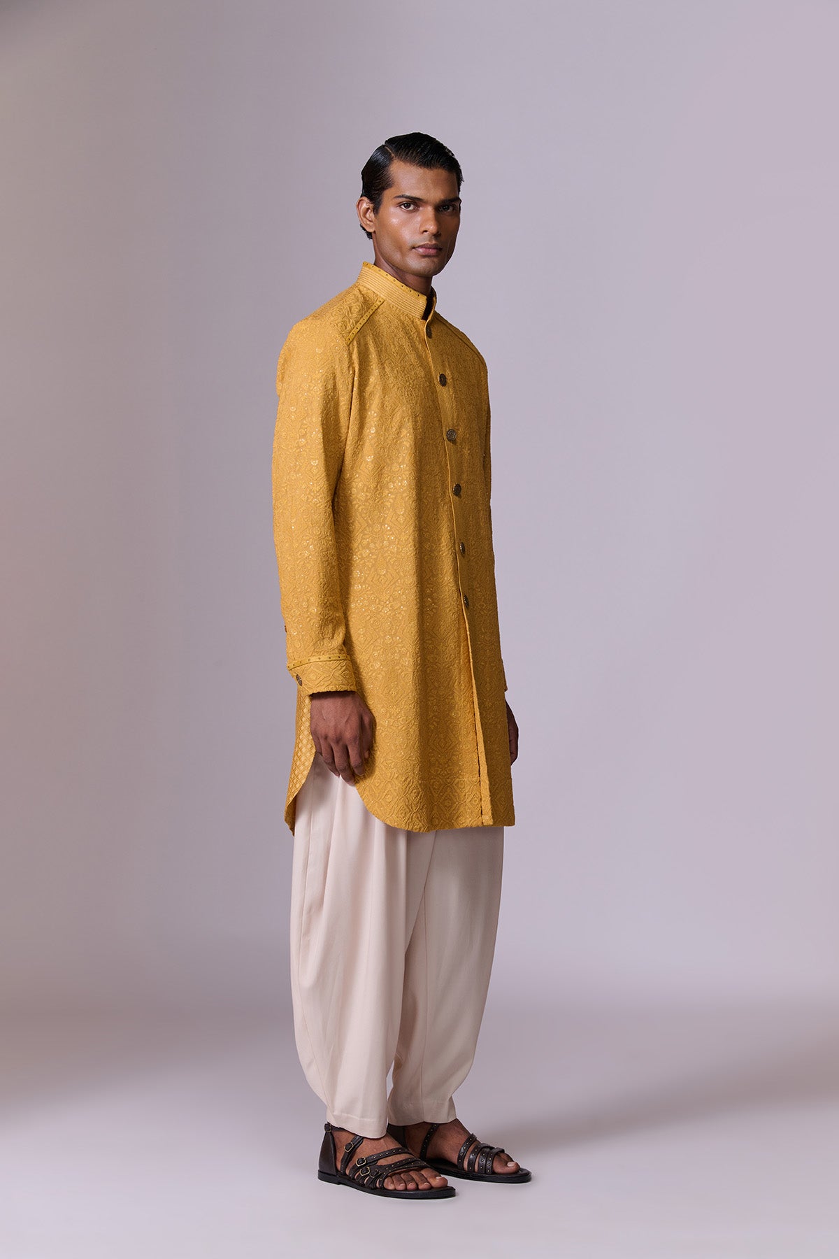 Tribe Yellow Embroidered Kurta Set