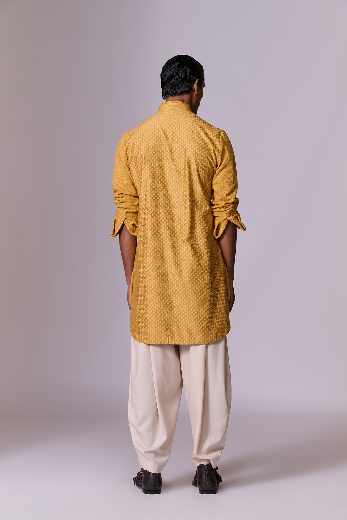 Tribe Yellow Embroidered Kurta Set