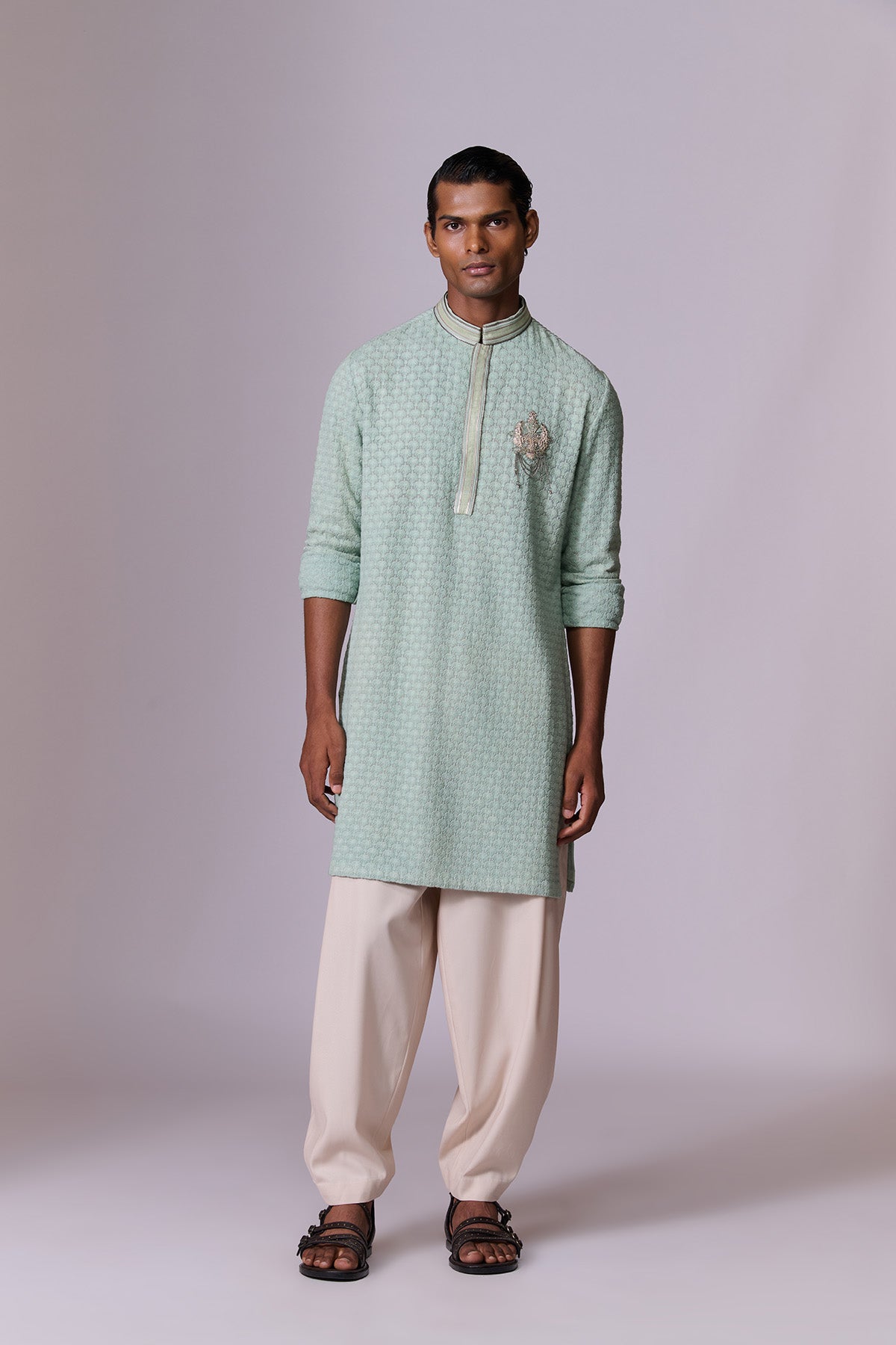 Aqua Marine Embroidered Kurta Set