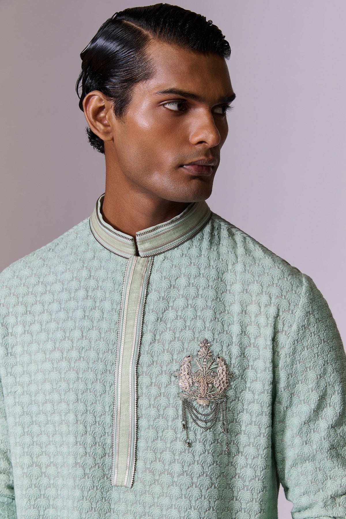 Aqua Marine Embroidered Kurta Set