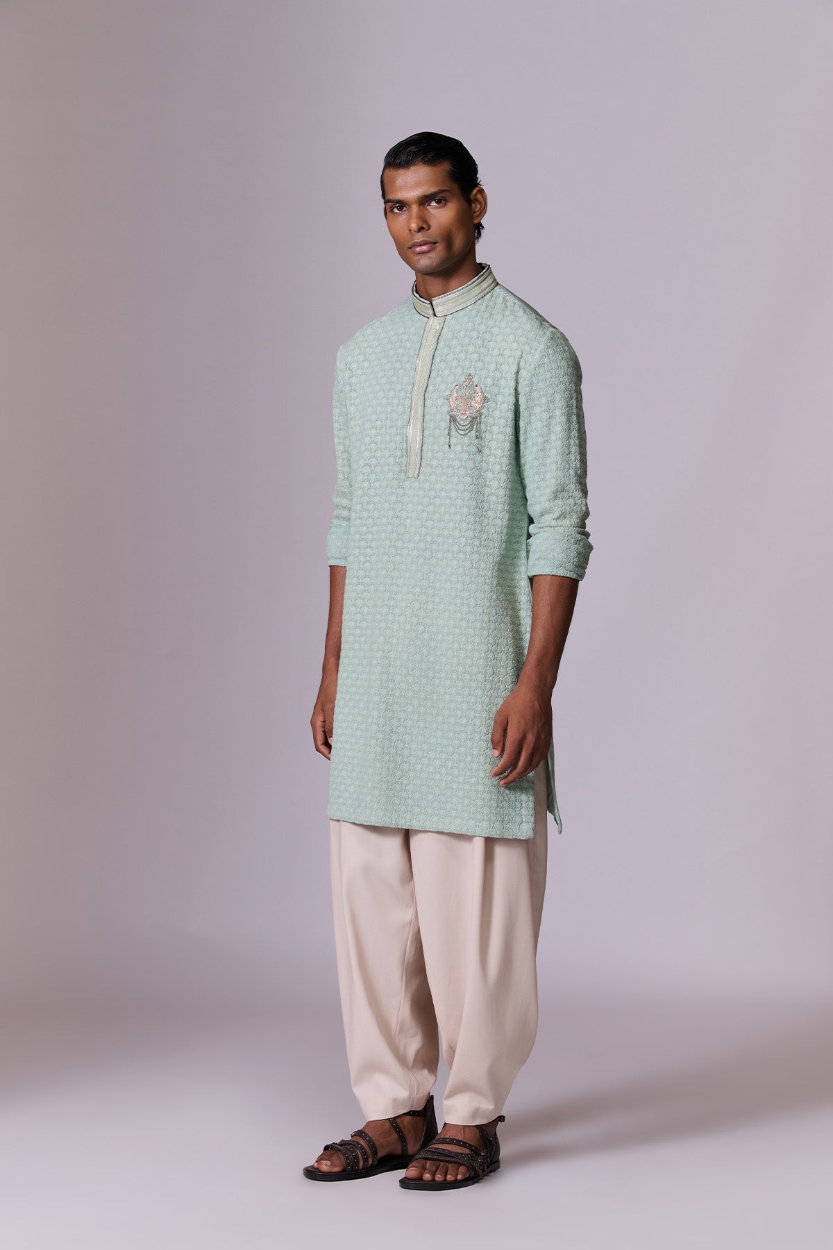 Aqua Marine Embroidered Kurta Set