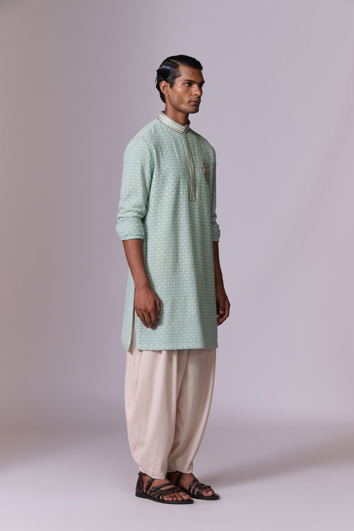 Aqua Marine Embroidered Kurta Set