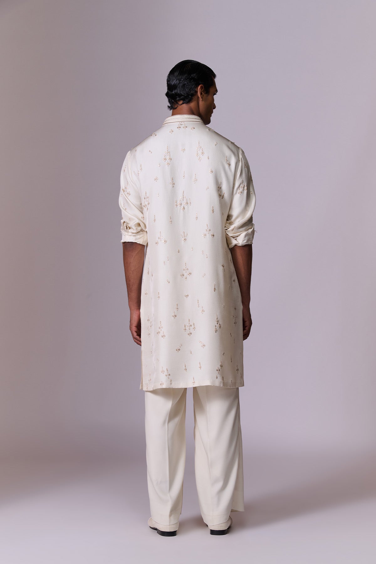 Ivory Embroidered Placket Kurta Set