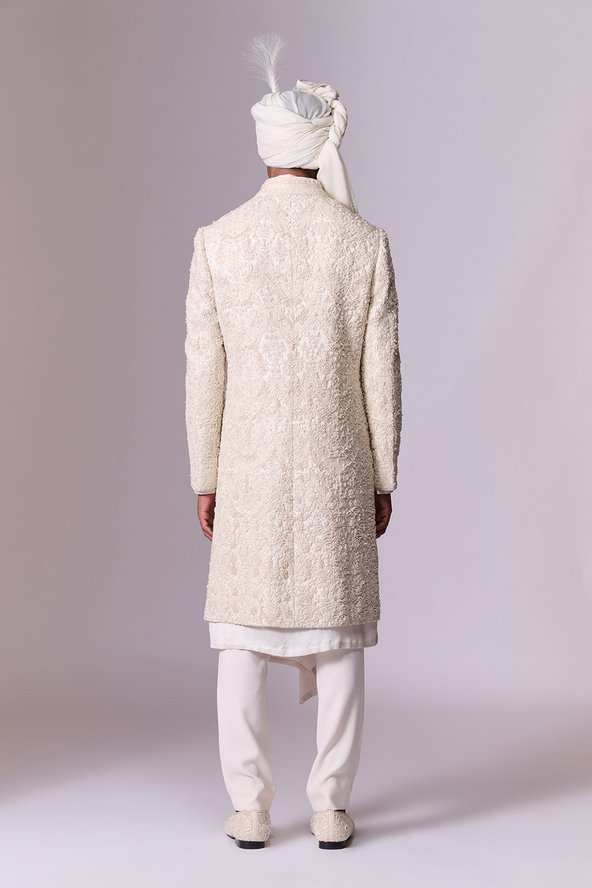 Ivory Pearl Embroidered Sherwani Set